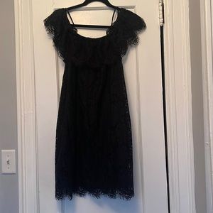 Madewell Dusklace Off the Shoulder Black dress